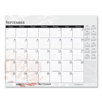 House of Doolittle™ Recycled Desk Pad Calendar, Wild Flowers Artwork, 22 X 17, White Sheets, Black Binding-corners,12-month (jan-dec): 2022 freeshipping - TVN Wholesale